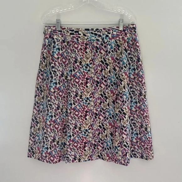 Liz Claiborne Abstract Geometric Print Silk Skirt Womens Size 12 (644) - Picture 2 of 3